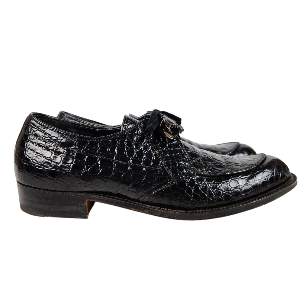 Edwin Clapp Vintage 40's Genuine Alligator Split Toe Bluchers Mens Size 10 AAA - Picture 3 of 14